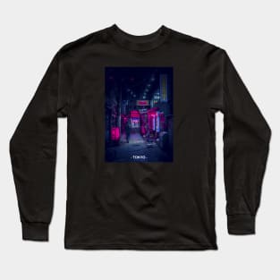 Tokyo Street Neon Synthwave Long Sleeve T-Shirt